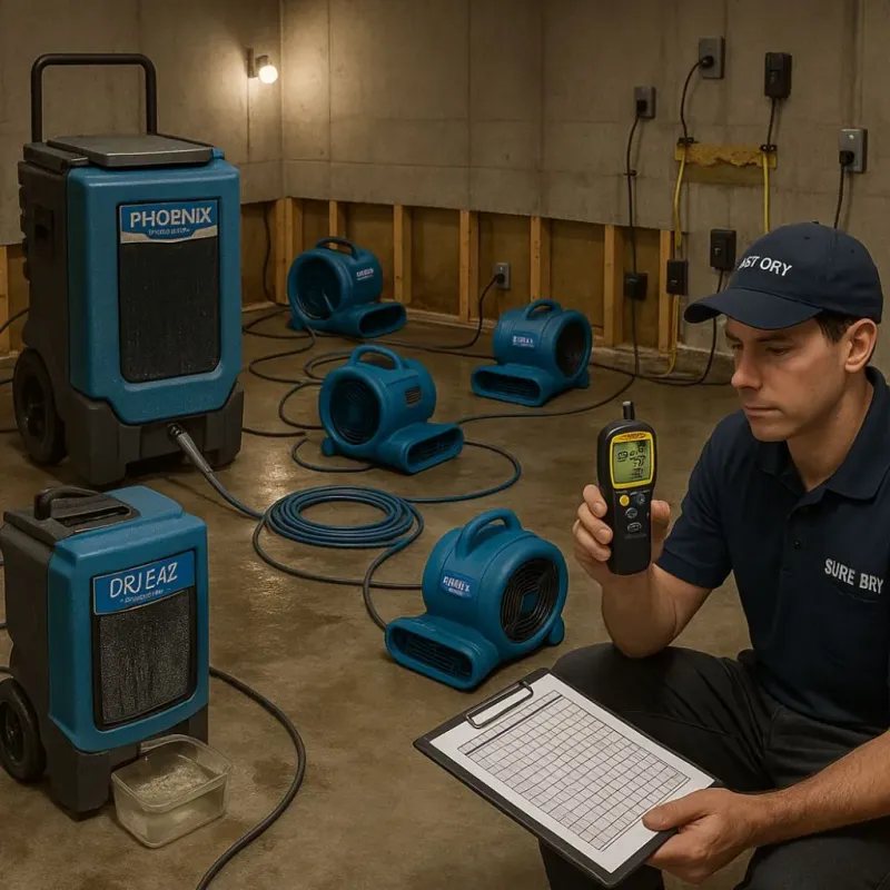 Structural Drying and Dehumidification process in Henry, IL